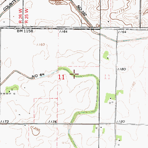 Topographic Map of Drainage Ditch Number 64, IA