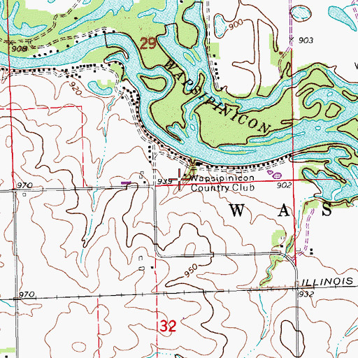 Topographic Map of Wapsipinicon Country Club, IA