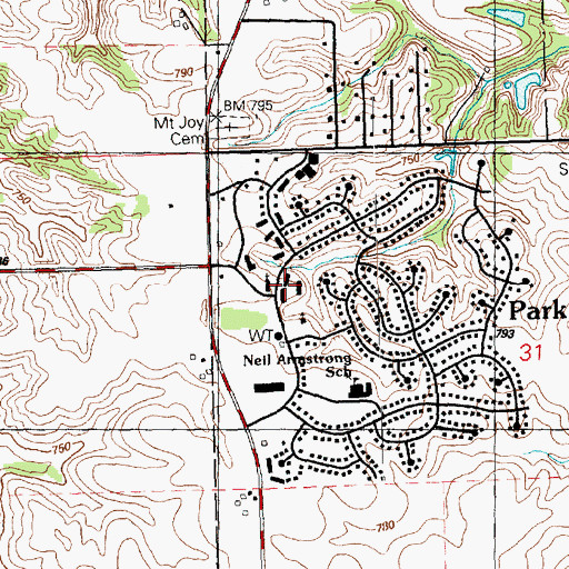 Topographic Map of Park View, IA
