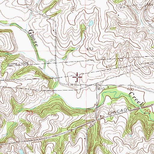 Topographic Map of Twin Oak, IA
