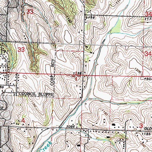 Topographic Map of Scottswood, IA