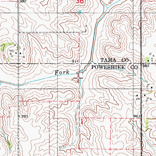 Topographic Map of Sonora (historical), IA