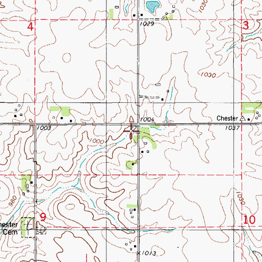 Topographic Map of Chester, IA