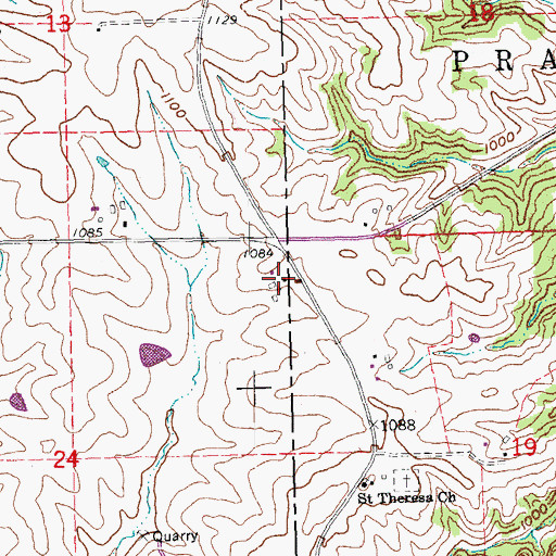 Topographic Map of Duke, IA