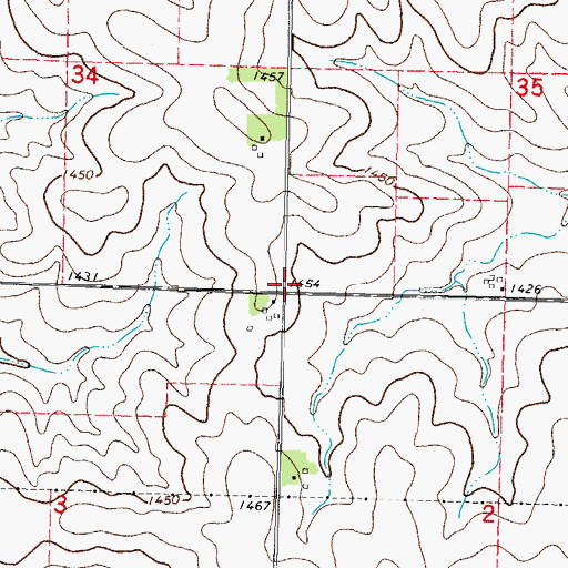 Topographic Map of Blain, IA