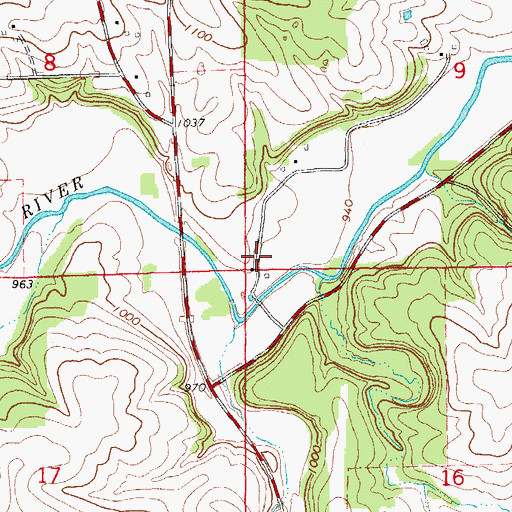 Topographic Map of Cleyeland, IA