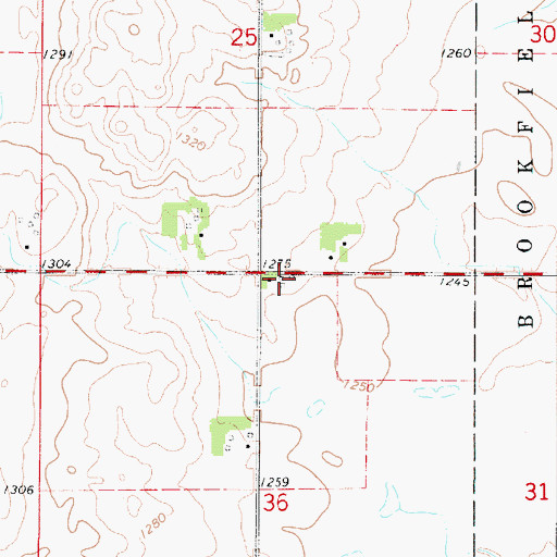 Topographic Map of Nordland, IA