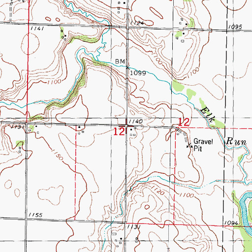Topographic Map of Browning Post Office (historical), IA
