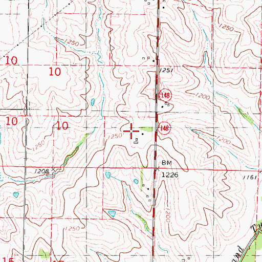 Topographic Map of Dan Post Office (historical), IA