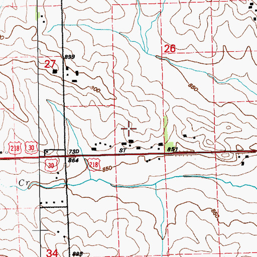 Topographic Map of Robin Post Office (historical), IA