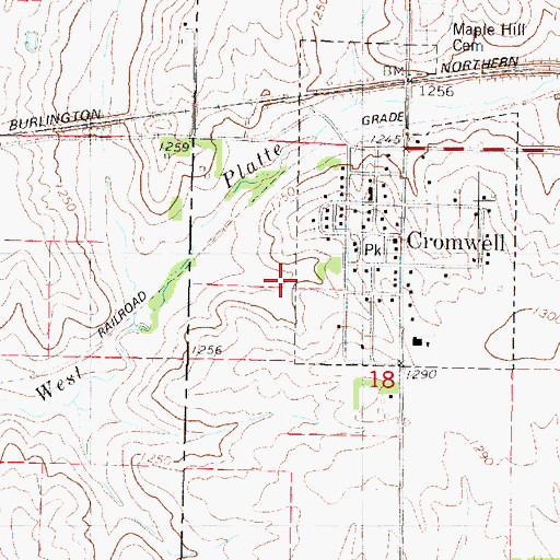 Topographic Map of Cromwell Heliport, IA