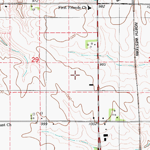 Topographic Map of Grinnell Regional Airport, IA