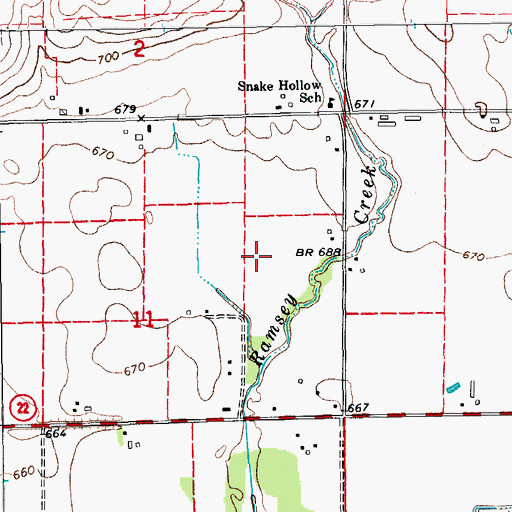 Topographic Map of Kalona Airpark (historical), IA