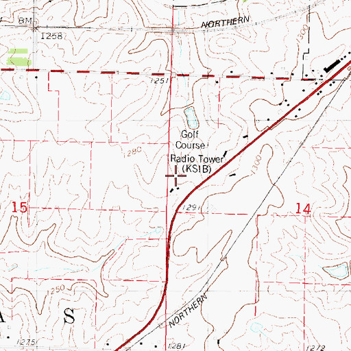 Topographic Map of KSIB-AM (Creston), IA