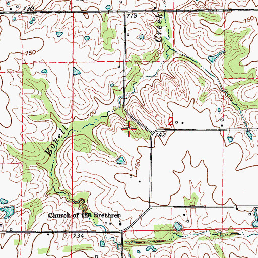 Topographic Map of KIIK-FM (Fairfield), IA
