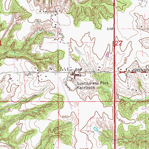 Topographic Map of KOKX-FM (Keokuk), IA
