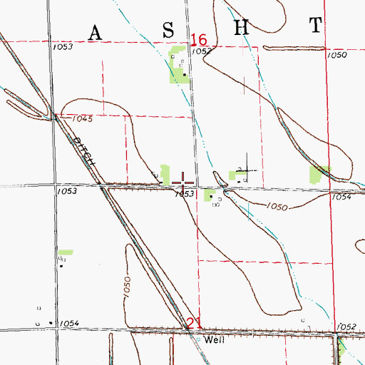 Topographic Map of Township of Ashton, IA
