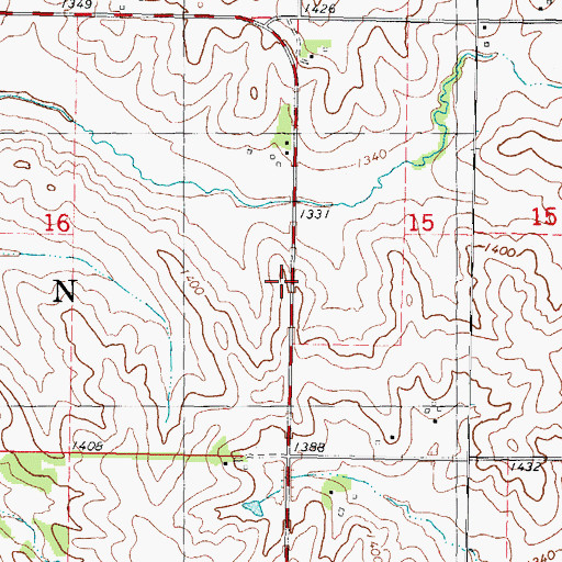 Topographic Map of Township of Audubon, IA