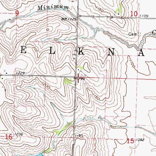 Topographic Map of Township of Belknap, IA