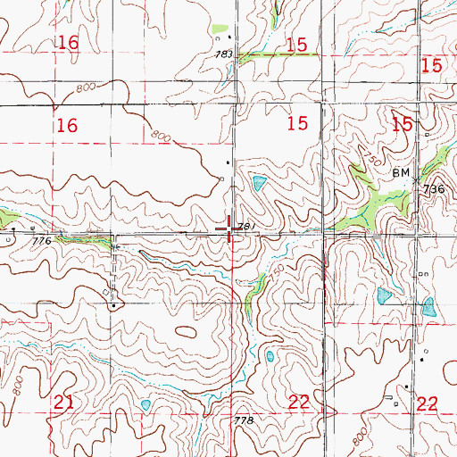 Topographic Map of Township of Black Hawk, IA