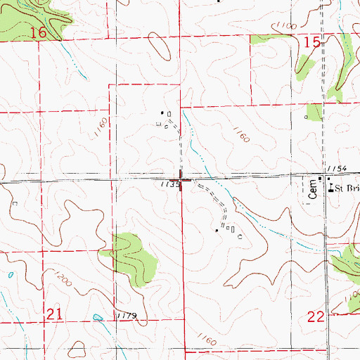 Topographic Map of Township of Bluffton, IA