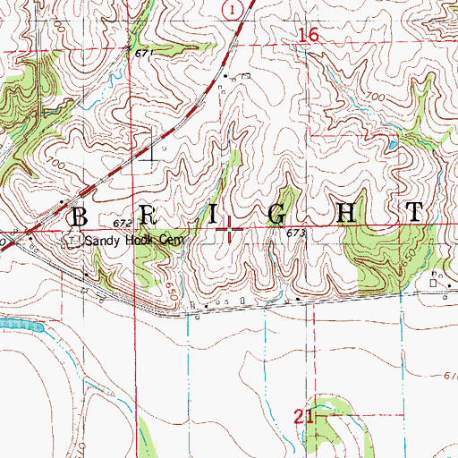 Topographic Map of Township of Brighton, IA