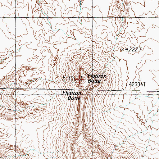 Topographic Map of Flatiron Butte, AZ