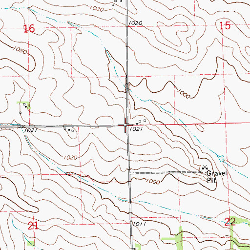 Topographic Map of Township of Coffins Grove, IA