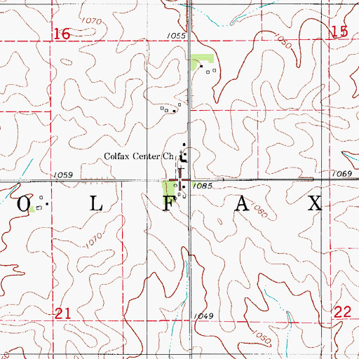 Topographic Map of Township of Colfax, IA