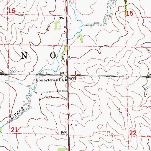 Topographic Map of Township of Cono, IA