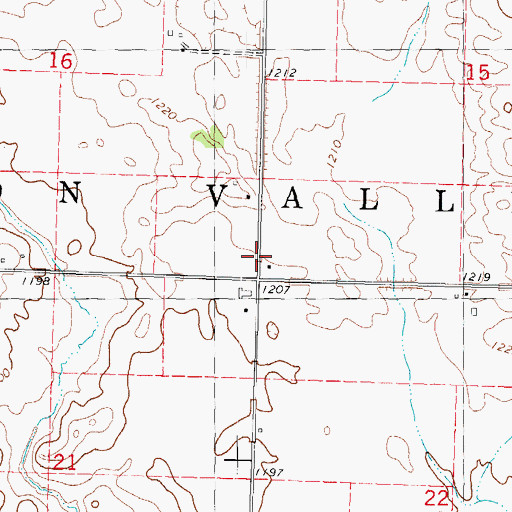 Topographic Map of Township of Coon Valley, IA