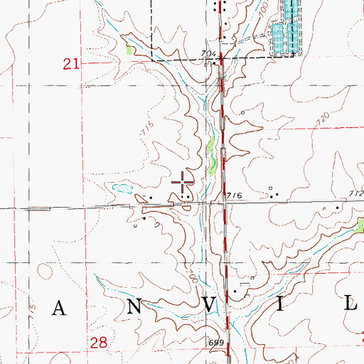 Topographic Map of Township of Danville, IA