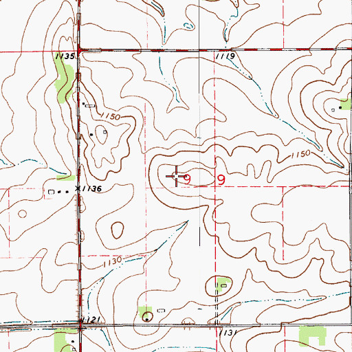 Topographic Map of Township of East Lincoln, IA