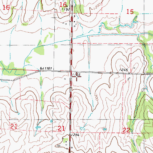 Topographic Map of Township of Edna, IA