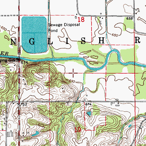 Topographic Map of Township of English River, IA