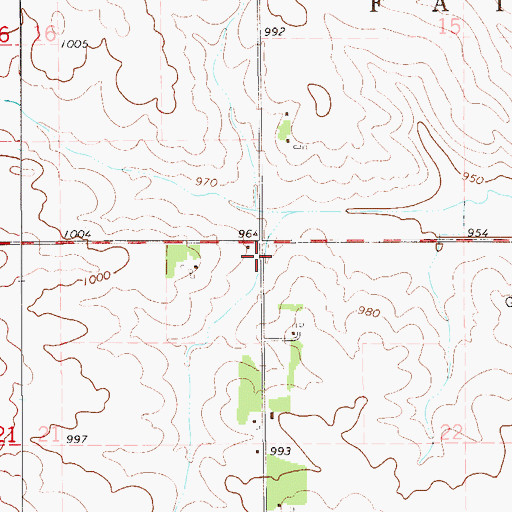 Topographic Map of Township of Fairfield, IA