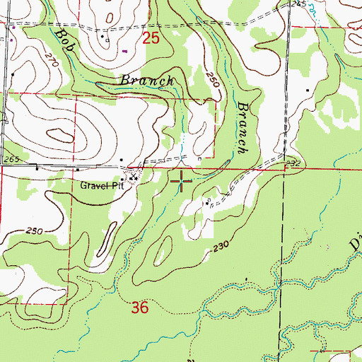 Topographic Map of Bob Branch, AR