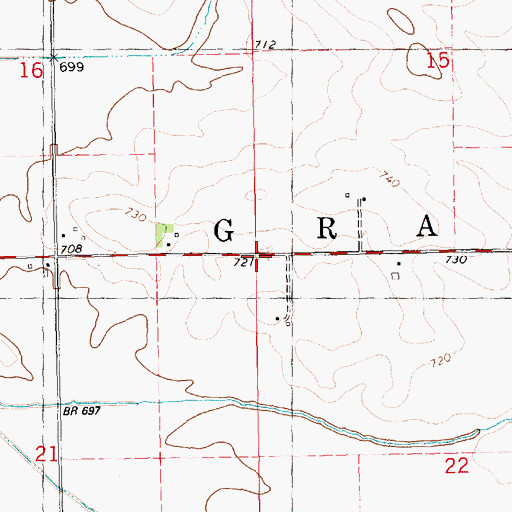 Topographic Map of Township of Grant, IA