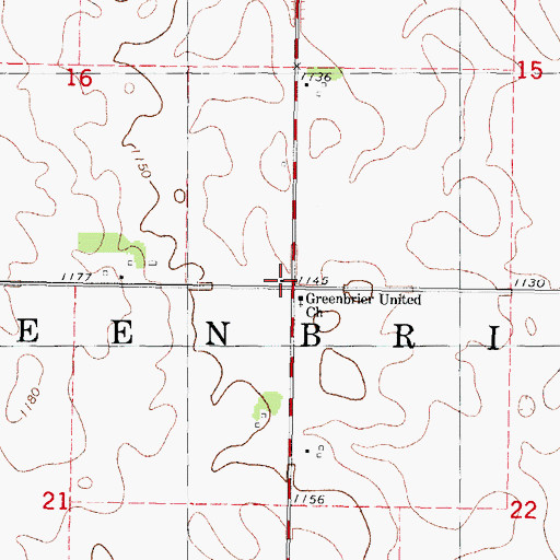 Topographic Map of Township of Greenbrier, IA