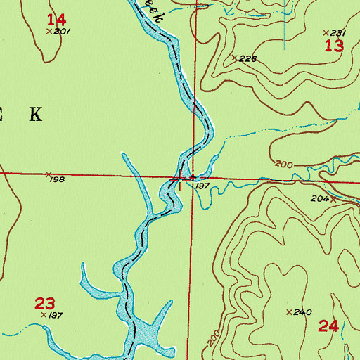 Topographic Map of Boggy Creek, AR