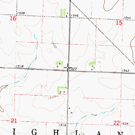 Topographic Map of Township of Highland, IA