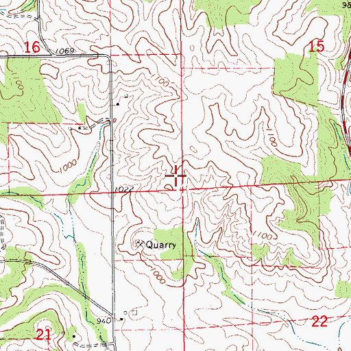 Topographic Map of Township of Illyria, IA
