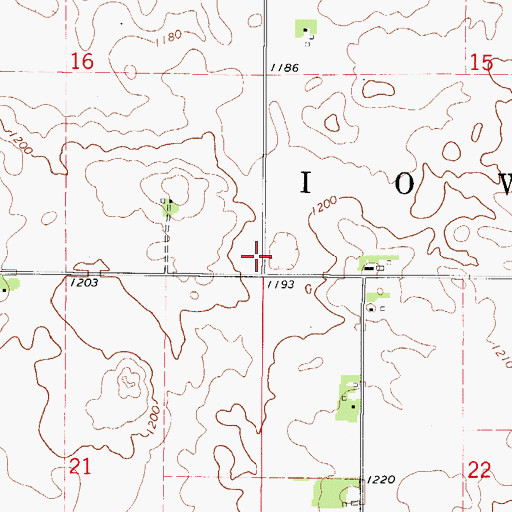 Topographic Map of Township of Iowa, IA