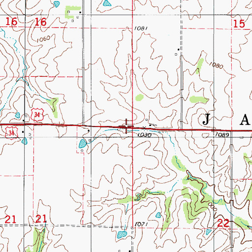 Topographic Map of Township of Jackson, IA