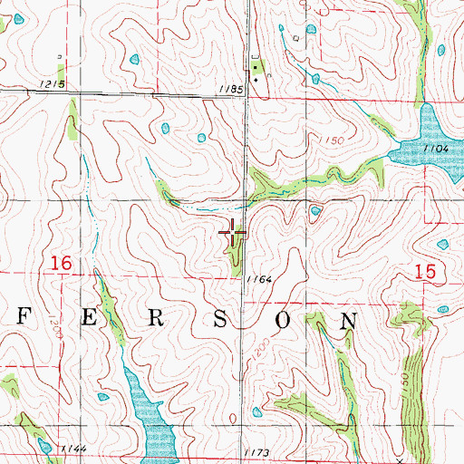 Topographic Map of Township of Jefferson, IA
