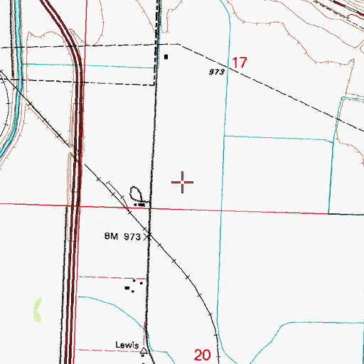 Topographic Map of Township of Lewis, IA