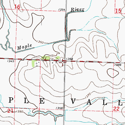 Topographic Map of Township of Maple Valley, IA