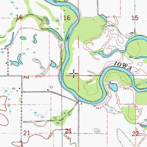 Topographic Map of Township of Marengo, IA
