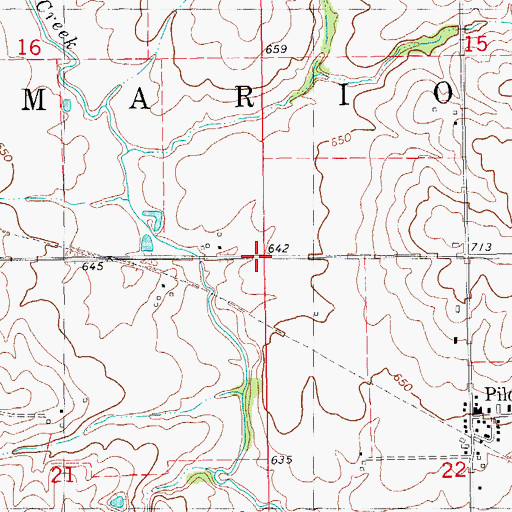 Topographic Map of Township of Marion, IA