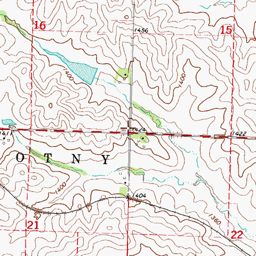 Topographic Map of Township of Nishnabotny, IA